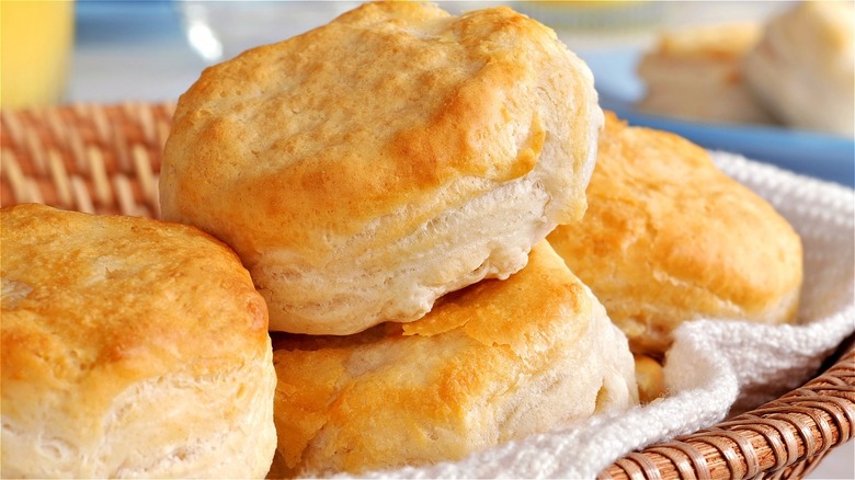 Buttermilk biscuits in a basket