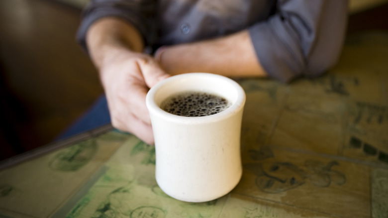 diner coffee on table