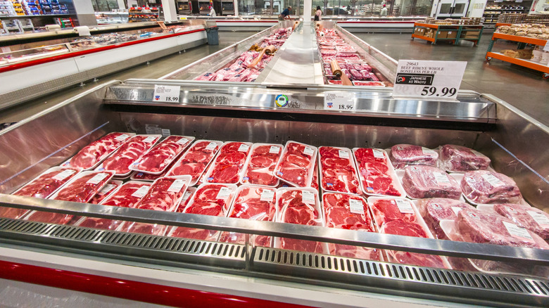 Costco meat on display