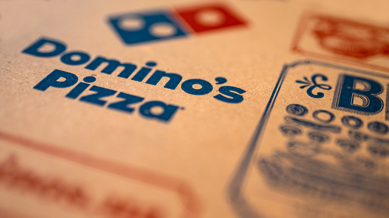 Domino's pizza box close-up