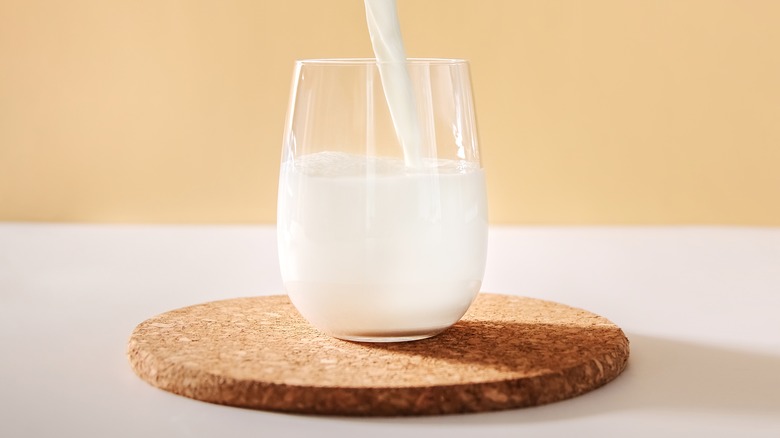 A glass of milk