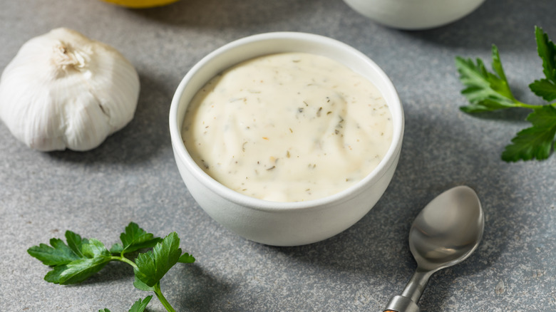 Bowl of ranch dressing