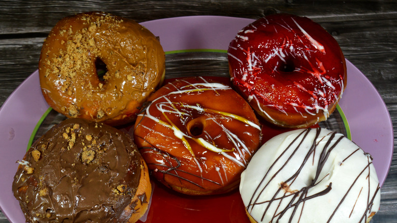 Various donuts on a plate