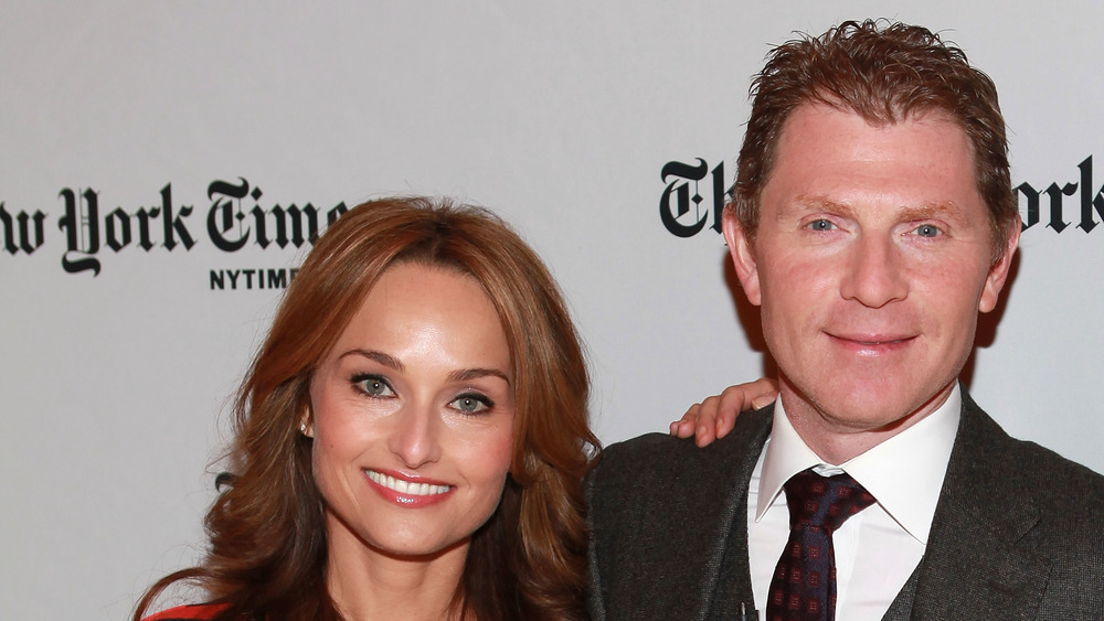 Giada De Laurentiis and Bobby Flay smiling