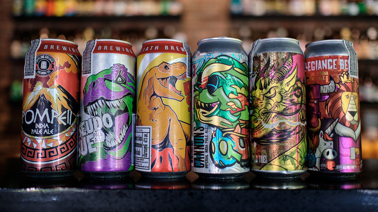Craft beers in tallboy cans