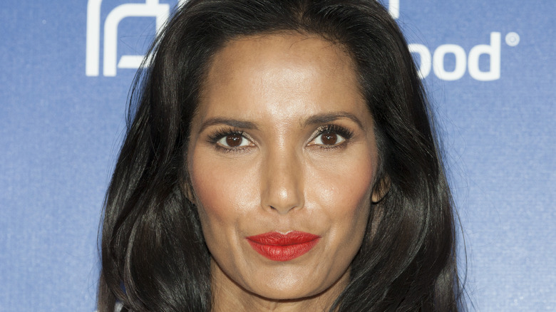 Padma Lakshmi pursing lips