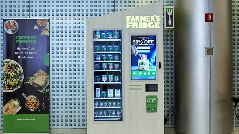 A Farmer's Fridge vending machine at an airport