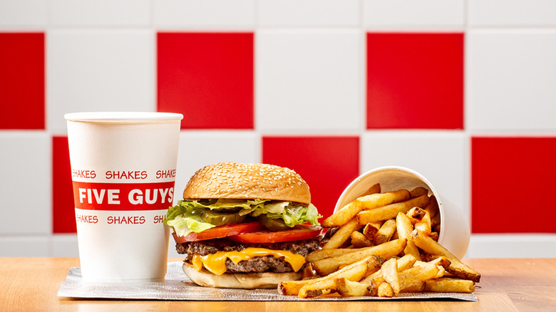 Five Guys burger and fries