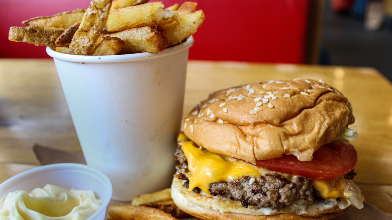 Five Guys burger and fries