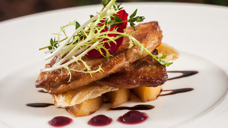 seared foie gras with micro greens