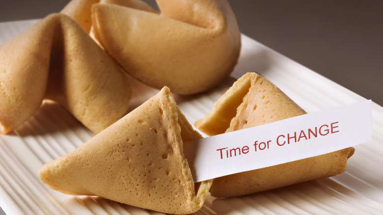 Fortune cookies with "Time for Change" fortune