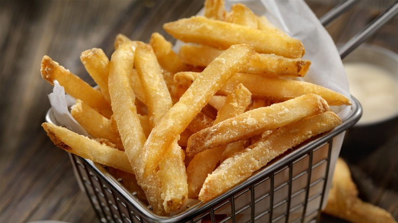 french fries in basket