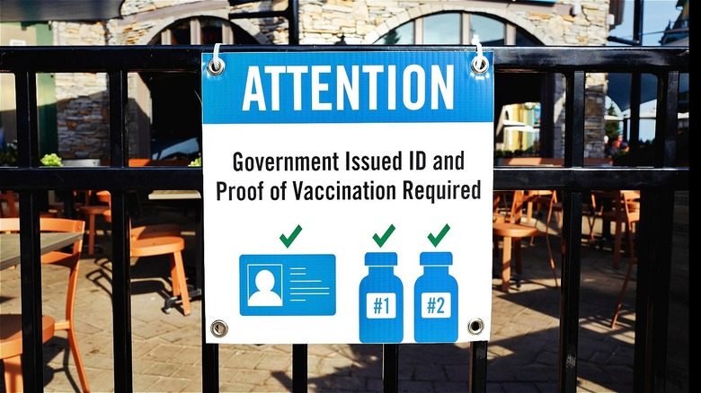 Proof of vaccination requirement