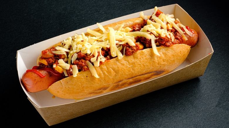 Hot dog in box