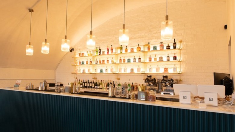 Baking themed bar with bottles