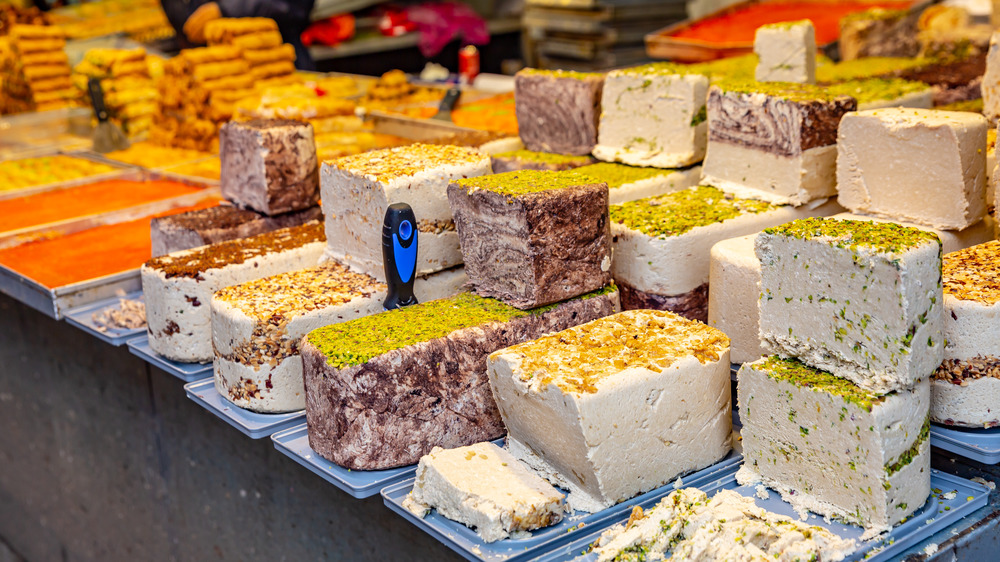 Different kinds of halva in Jerusalem's market