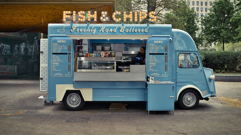 Fish and chips van in London