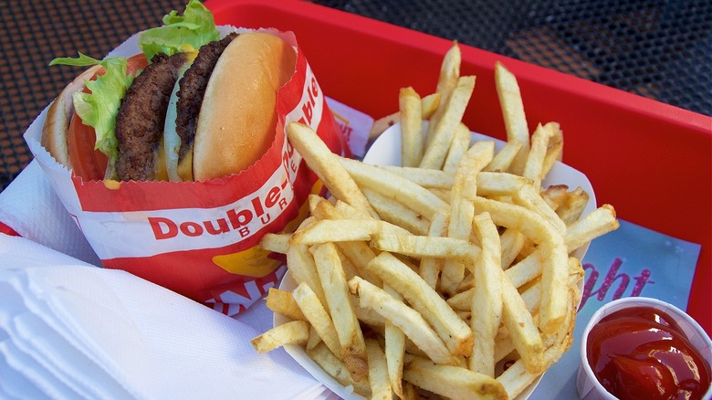 In-N-Out cheeseburger and fries