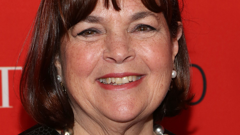 Ina Garten wearing pearl earrings