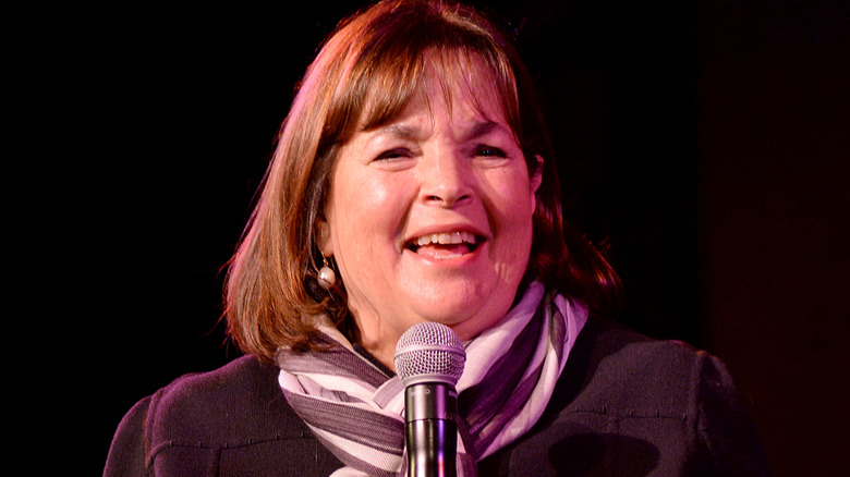 Ina Garten speaking into a microphone.