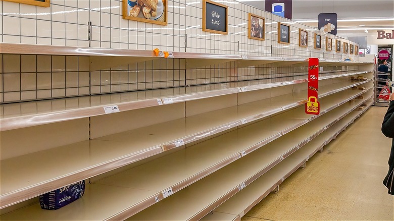 empty supermarket shelves