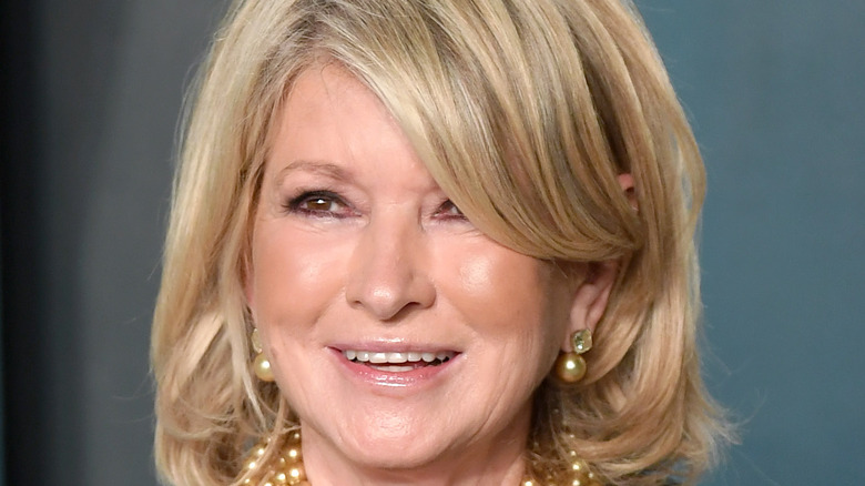 Martha Stewart wearing pearl earrings