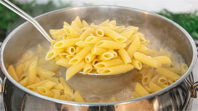pasta boiling in a pot