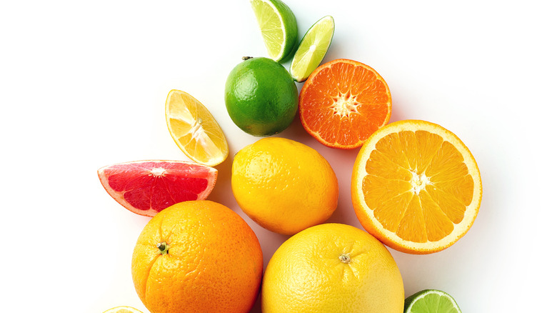 Colorful citrus fruits