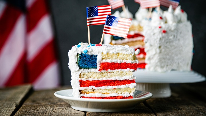 American flag inspired cake