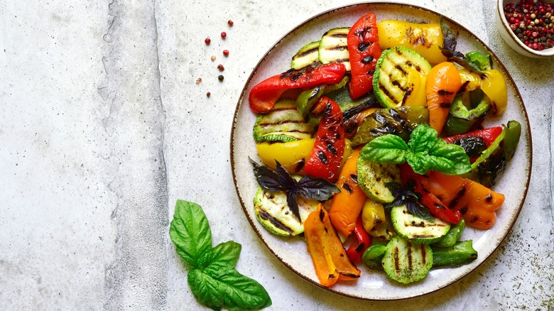 plate of grilled vegetables