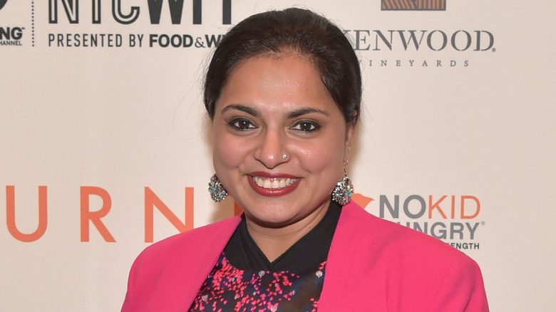 Maneet Chauhan in a pink jacket