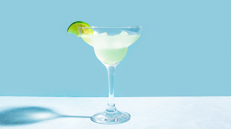 margarita in stemmed glass