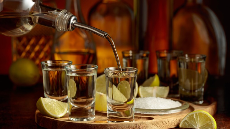 pouring tequila