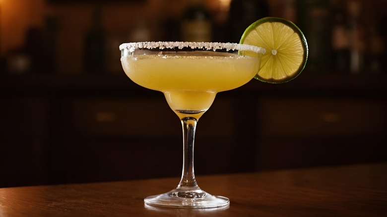 salt on rim of margarita