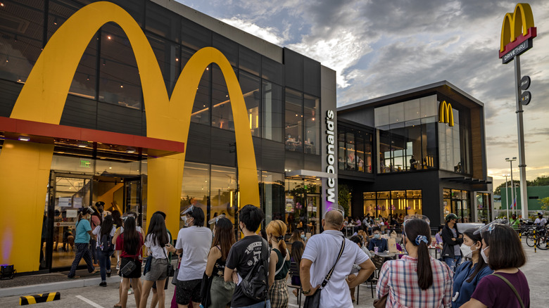 Outside of a McDonald's in the Philippines