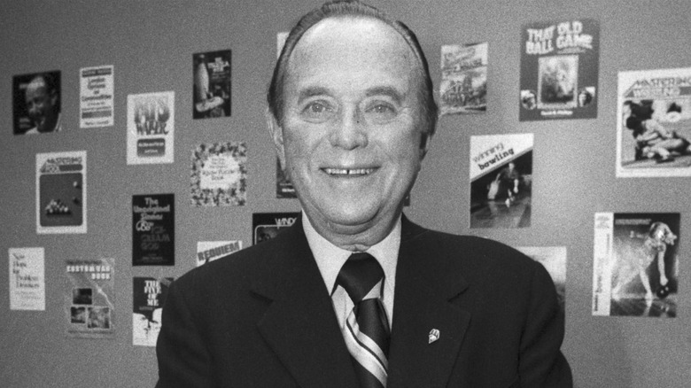 Black and white photo of Ray Kroc smiling