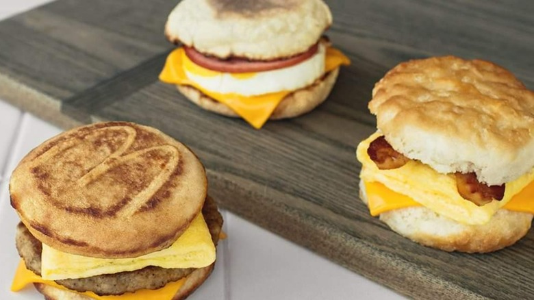 McDonald's breakfast sandwiches