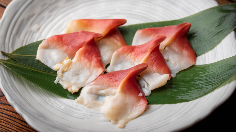 Surf clams on plate