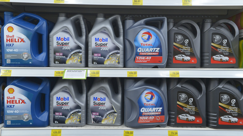 Shelves of motor oil