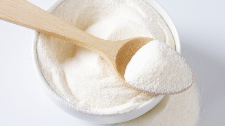 bowl of milk powder