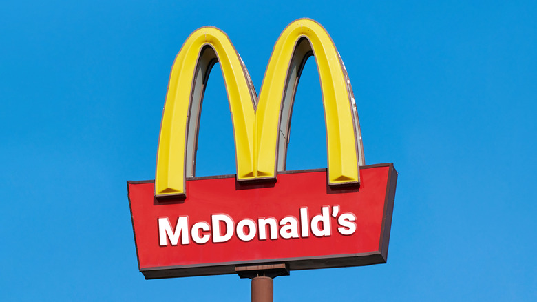A McDonald's sign in blue sky