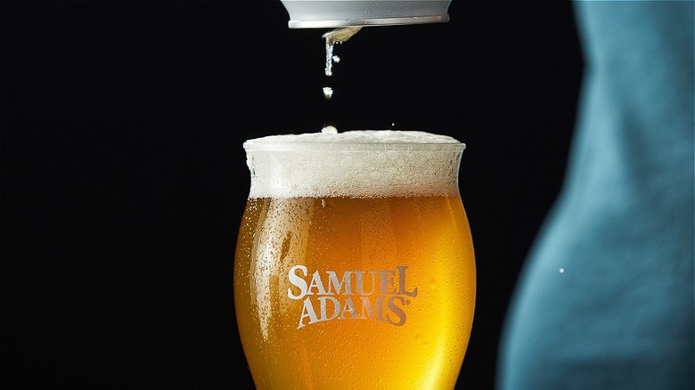 Glass of Samuel Adams beer