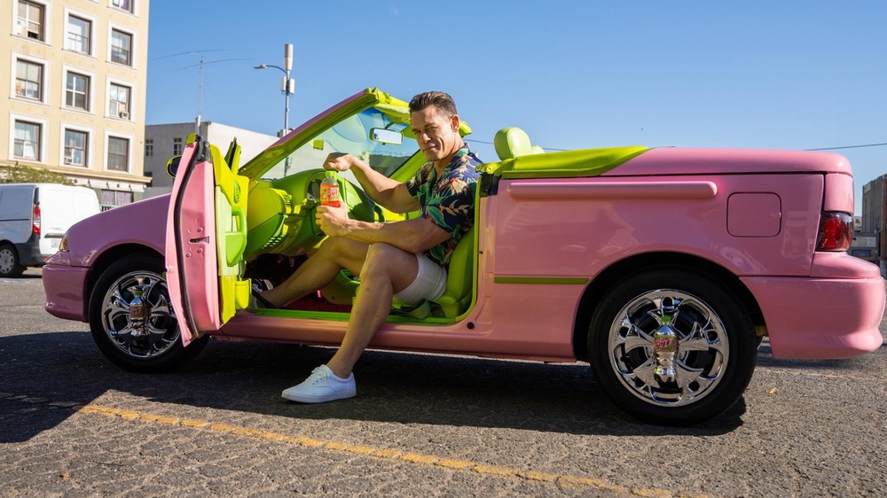 John Cena in pink car