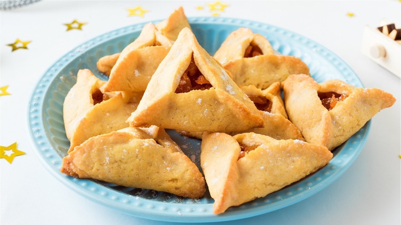 Hamantaschen on a plate