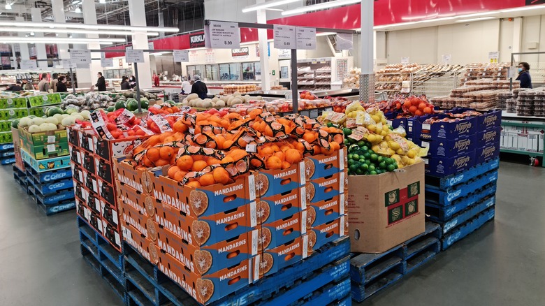 produce on display at Costco