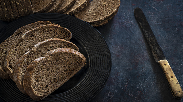 sliced whole-grain bread loaf