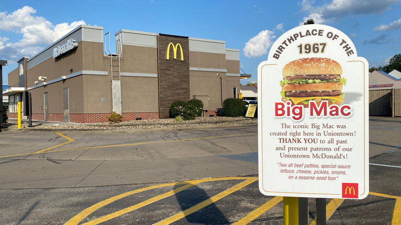 A sign commemorating the creation of the Big Mac in 1967 in Uniontown, PA