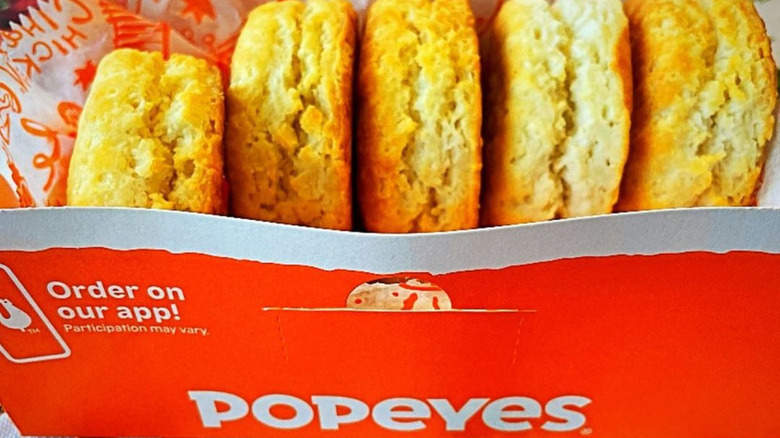 Box of Popeyes biscuits
