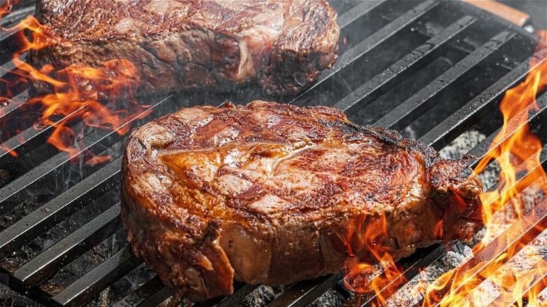 close up grilled steak
