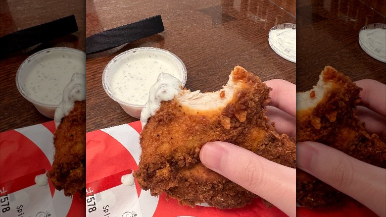 Chick-fil-A chicken with Wingstop ranch